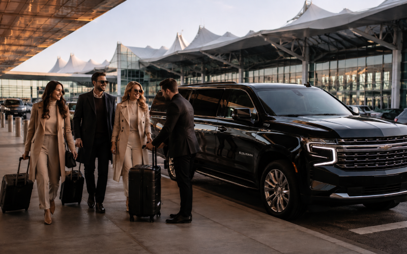 Luxury airport transportation between Denver Airport and Red Rocks with private chauffeur service and premium travel accommodations.